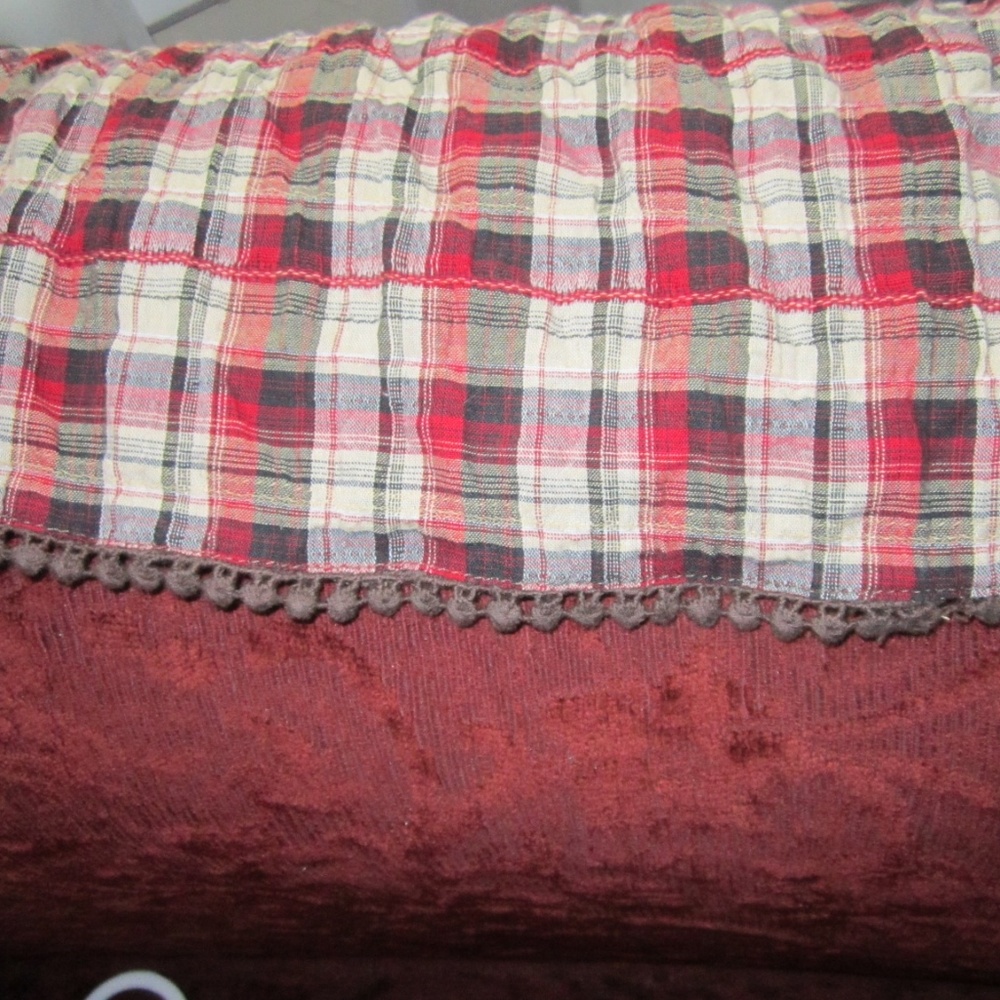 Self Esteem Boho Halter Dress/Long Tunic. Women's Sz M, Plaid Reds, browns, tan - Picture 5 of 7